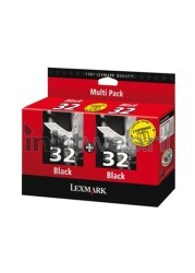 Lexmark 32 twin-pack zwart Front box