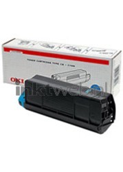 Oki 42804507 Toner cyaan Combined box and product