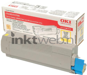 Oki C5600 / C5700 Toner geel Combined box and product