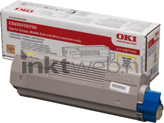 Oki C5650 / C5750 geel Combined box and product