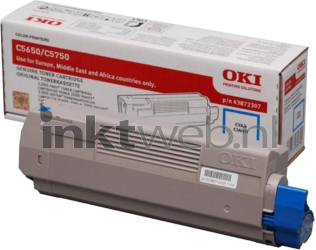 Oki C5650 / C5750 cyaan Combined box and product