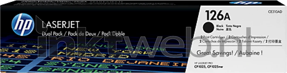 HP 126A twinpack zwart Front box