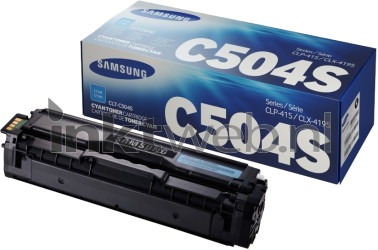 Samsung CLT-C504S cyaan Combined box and product