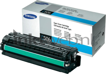 Samsung CLT-C506S cyaan Combined box and product