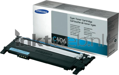 Samsung CLT-C406S cyaan Combined box and product