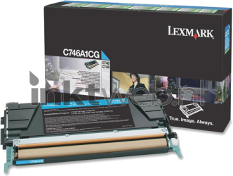 Lexmark C746, C748 cyaan Combined box and product