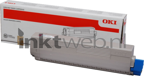 Oki C822 Toner magenta Combined box and product