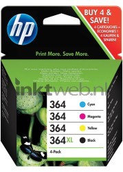 HP 364CMY en 364XLBK zwart en kleur 