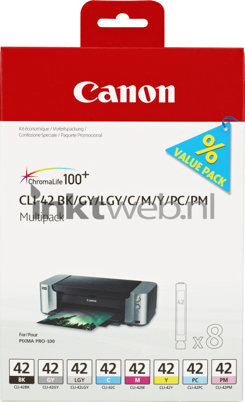 Canon CLI-42 8-pack zwart en kleur