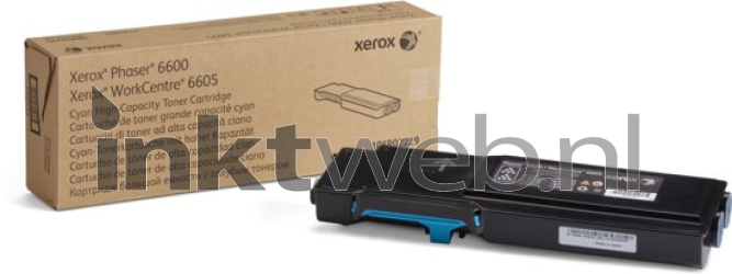 Xerox 6600 HC cyaan Combined box and product