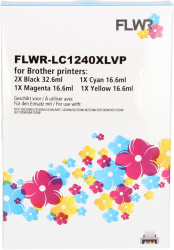 FLWR Brother LC-1240XL Multipack zwart en kleur Front box