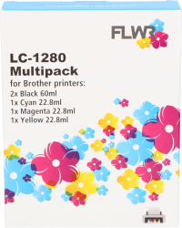 FLWR Brother LC-1280XL Multipack zwart en kleur Front box