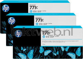 HP 771c 3-pack licht cyaan Front box