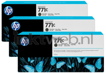 HP 771C 3-pack mat zwart Front box
