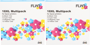 FLWR Epson 18XL Multipack (2 sets) zwart en kleur