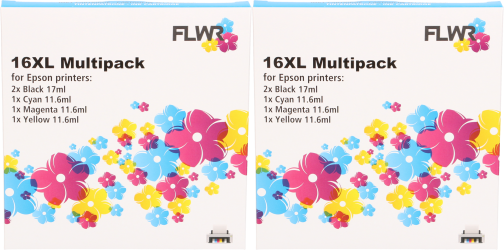 FLWR Epson 16XL Multipack (2 sets) zwart en kleur