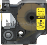 FLWR Dymo  40918 zwart op geel breedte 9 mm