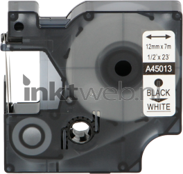 FLWR Dymo  45013 zwart op wit breedte 12 mm Product only