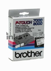 Brother  TX-241 zwart op wit breedte 18 mm