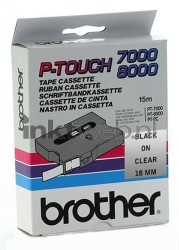 Brother  TX-141 zwart op transparant breedte 18 mm Front box