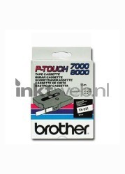 Brother  TX-221 zwart op wit breedte 9 mm Front box