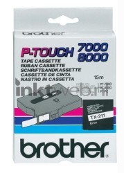 Brother  TX-211 zwart op wit breedte 6 mm Front box