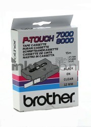 Brother  TX-131 zwart op transparant breedte 12 mm Front box