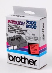 Brother  TX-451 zwart op rood breedte 12 mm Front box