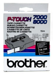 Brother  TX-355 wit op zwart breedte 24 mm TX355