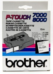 Brother  TX-251 zwart op wit breedte 24 mm