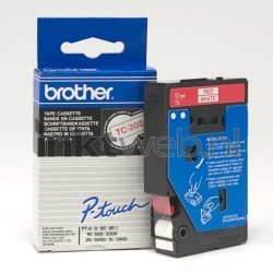 Brother  TC-202 rood op wit breedte 12 mm