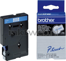 Brother  TC-203 blauw op wit breedte 12 mm Combined box and product