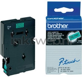 Brother  TC-791 zwart op groen breedte 9 mm Combined box and product
