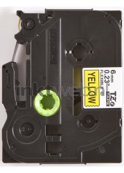 Brother  TZE-FX611 flexible tape zwart op geel breedte 6 mm Product only