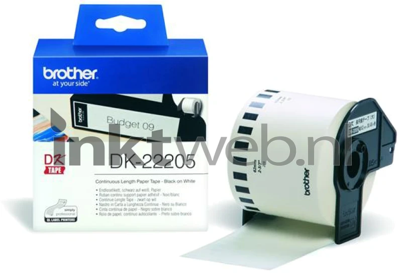 Etiket Brother DK-22205 doorlopend 62mm 1 rol á 30m wit, foto 2