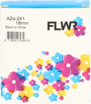 FLWR Brother  TZE-241 zwart op wit breedte 18 mm