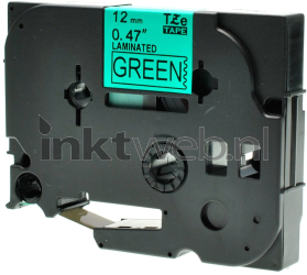 Huismerk Brother  TZE-731 zwart op groen breedte 12 mm Product only