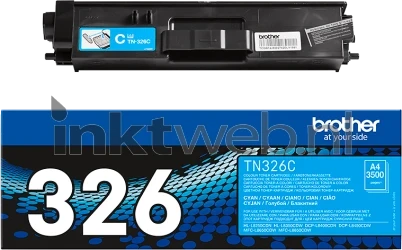 Brother TN-326C cyaan Combined box and product