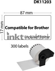 Huismerk Brother  DK-11203 87 mm x 17 mm  wit CO-DK-11203