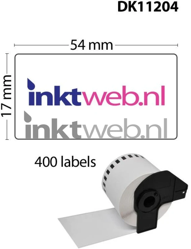 FLWR Brother DK-11204 54 mm x 17 mm wit (Huismerk (compatible))