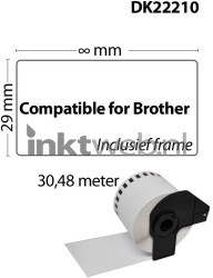 FLWR Brother  DK-22210  x 29 mm 30.48 m wit FLWR-DK22210