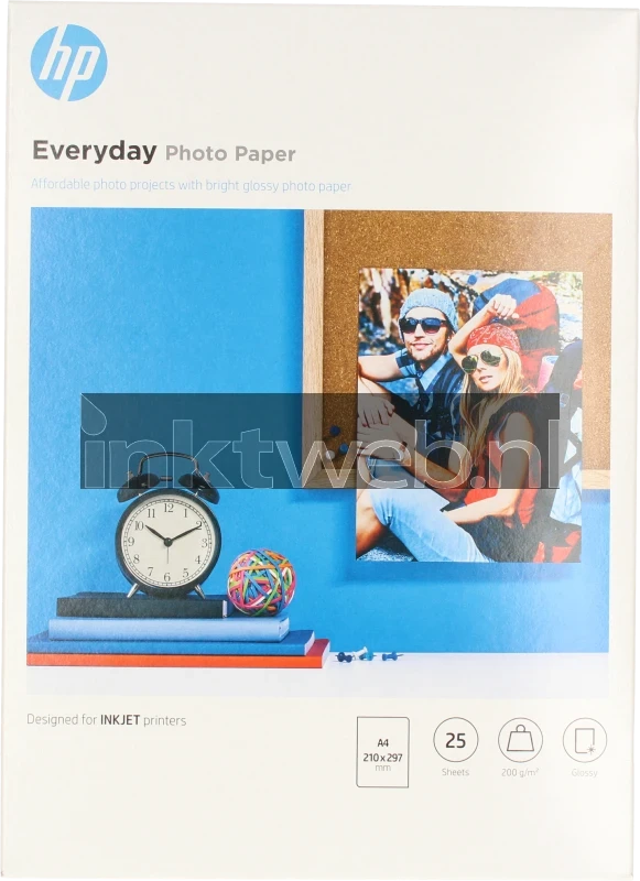 HP Everyday fotopapier 25 vel Glans | A4 | 200 gr/m² 1 stuks