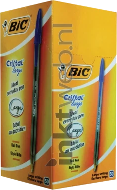BIC balpen Cristal breed 50-pack blauw
