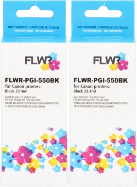 Huismerk FLWR PGI-550BK 2-pack zwart Front box