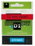 Dymo D1 zwart op rood breedte 12 mm