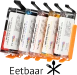 FLWR Eetbaar PGI-550 / CLI-551 Multipack zwart en kleur (Eetbare inkt)