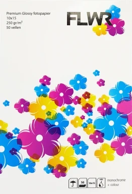 Huismerk FLWR fotopapier Glans | 10x15 | 250 gr/m² 50 vellen
