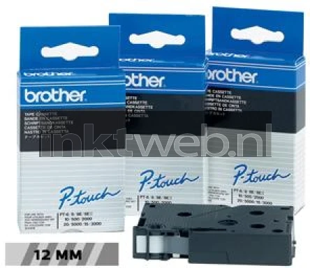 Brother TC101A zwart op transparant breedte 12 mm