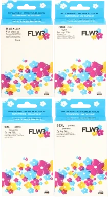 FLWR HP 88XL 4-pack zwart en kleur