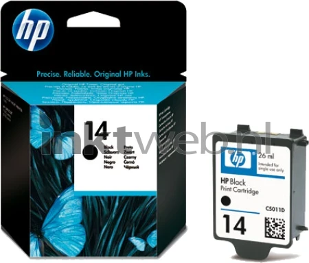 HP 14 Zwart Combined box and product
